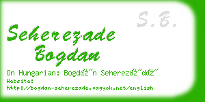 seherezade bogdan business card